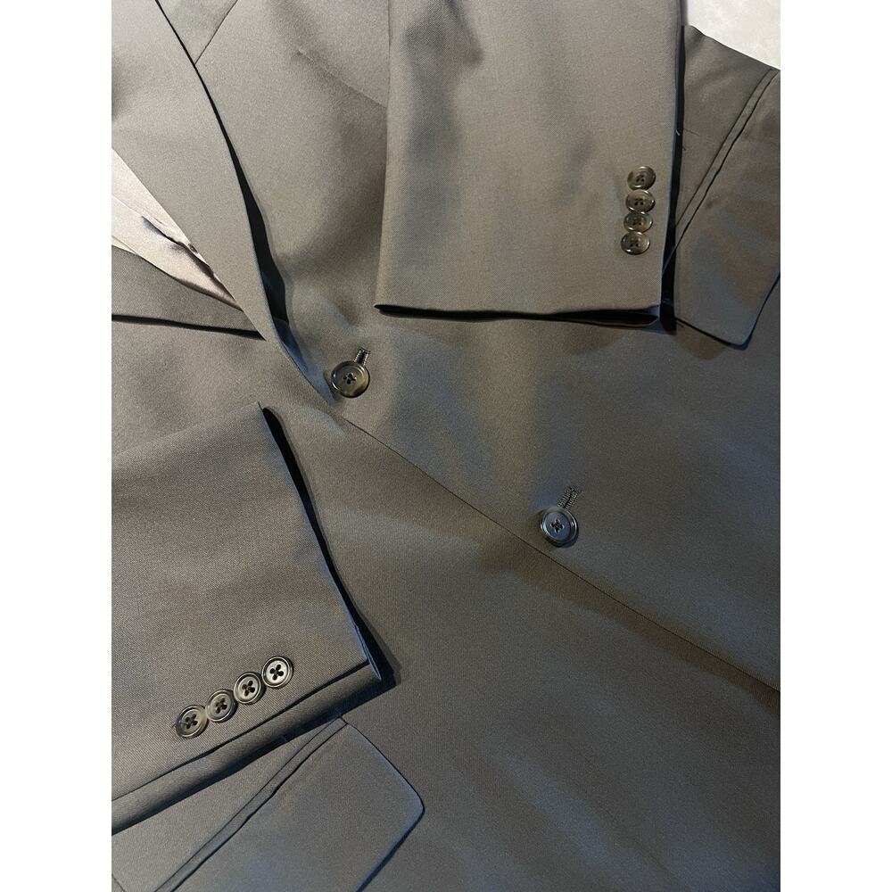 Vtg Hart Schaffner Marx Premium Classic 42-44L 35x30 Olive Green Gray Suit Note - Picture 5 of 16